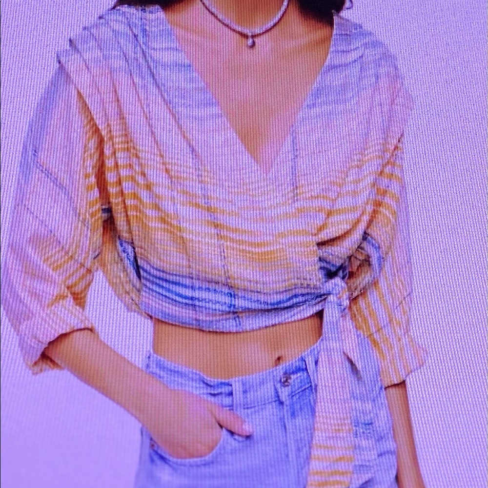 NWT Free People Misty Combo Wrap Top